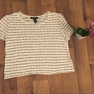 Forever 21 Cream and Black Crop Top